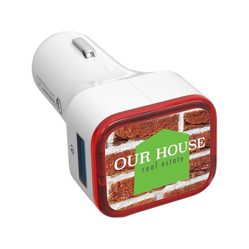 Trifecta Quick Charge Dual-Port USB Car Charger TTA031, Red