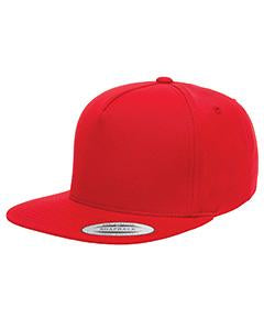 Yupoong Adult 5-Panel Cotton Twill Snapback Cap Y6007 RED
