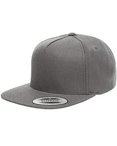 Yupoong Adult 5-Panel Structured Flat Visor Classic Snapback Cap YP5089 DARK GREY