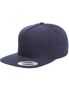 Yupoong Adult 5-Panel Structured Flat Visor Classic Snapback Cap YP5089 NAVY